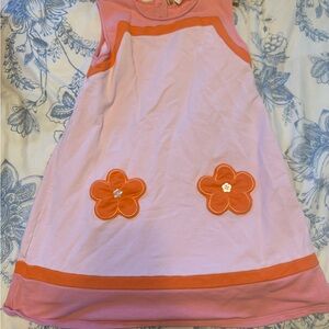 TBBC Pink and Orange Kids Dress with Floral Accents